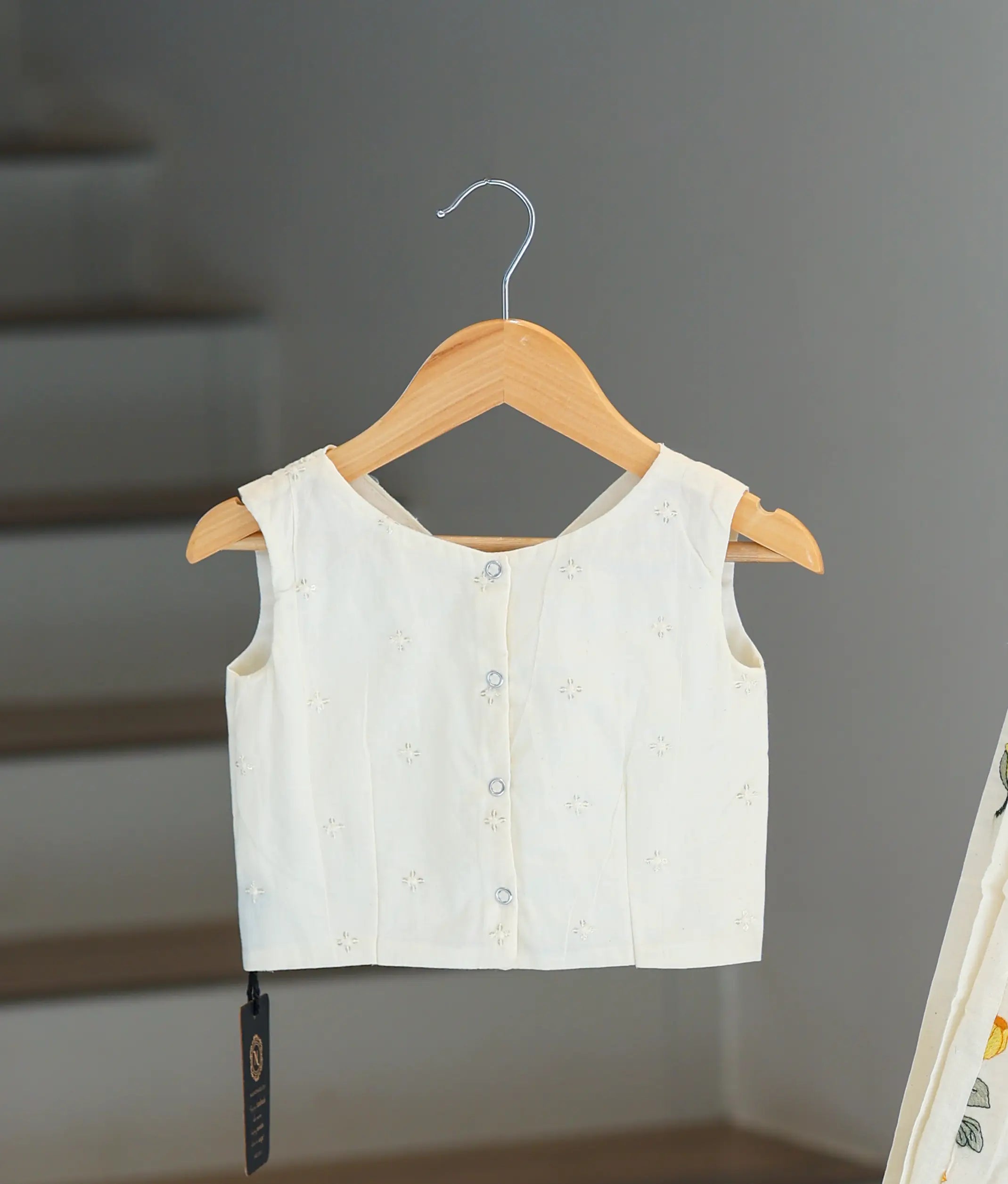 Yellow Lotus Cotton Embroidered Skirt and Top for Baby Girl [6341]