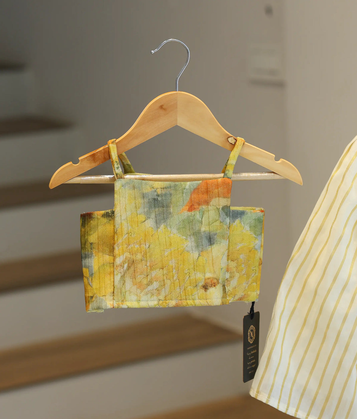 Yellow Silk Top with Kasavu Skirt for Baby Girl [6480]