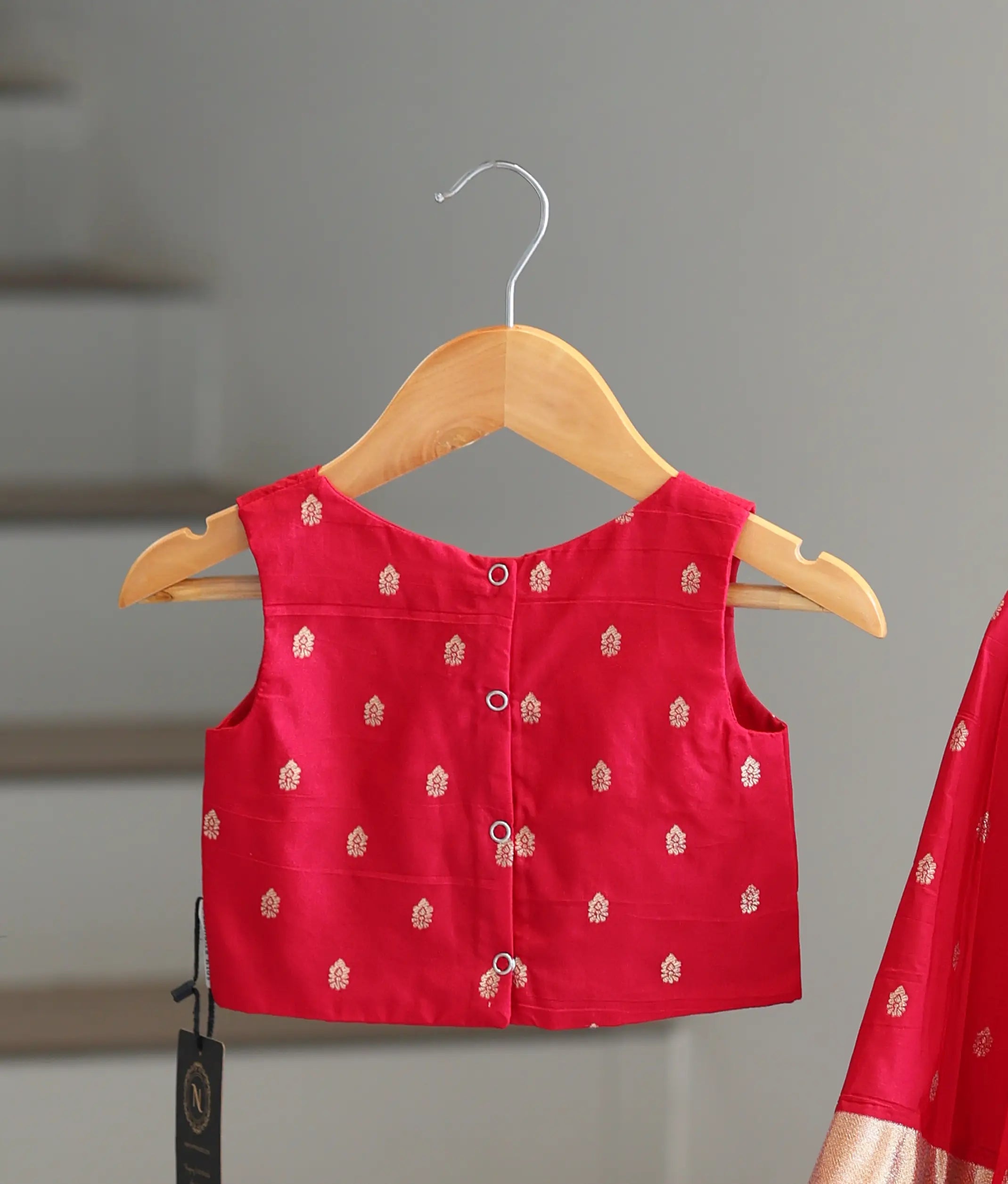 Hot Pink Semi Silk Skirt and Top for Baby Girl [6514]