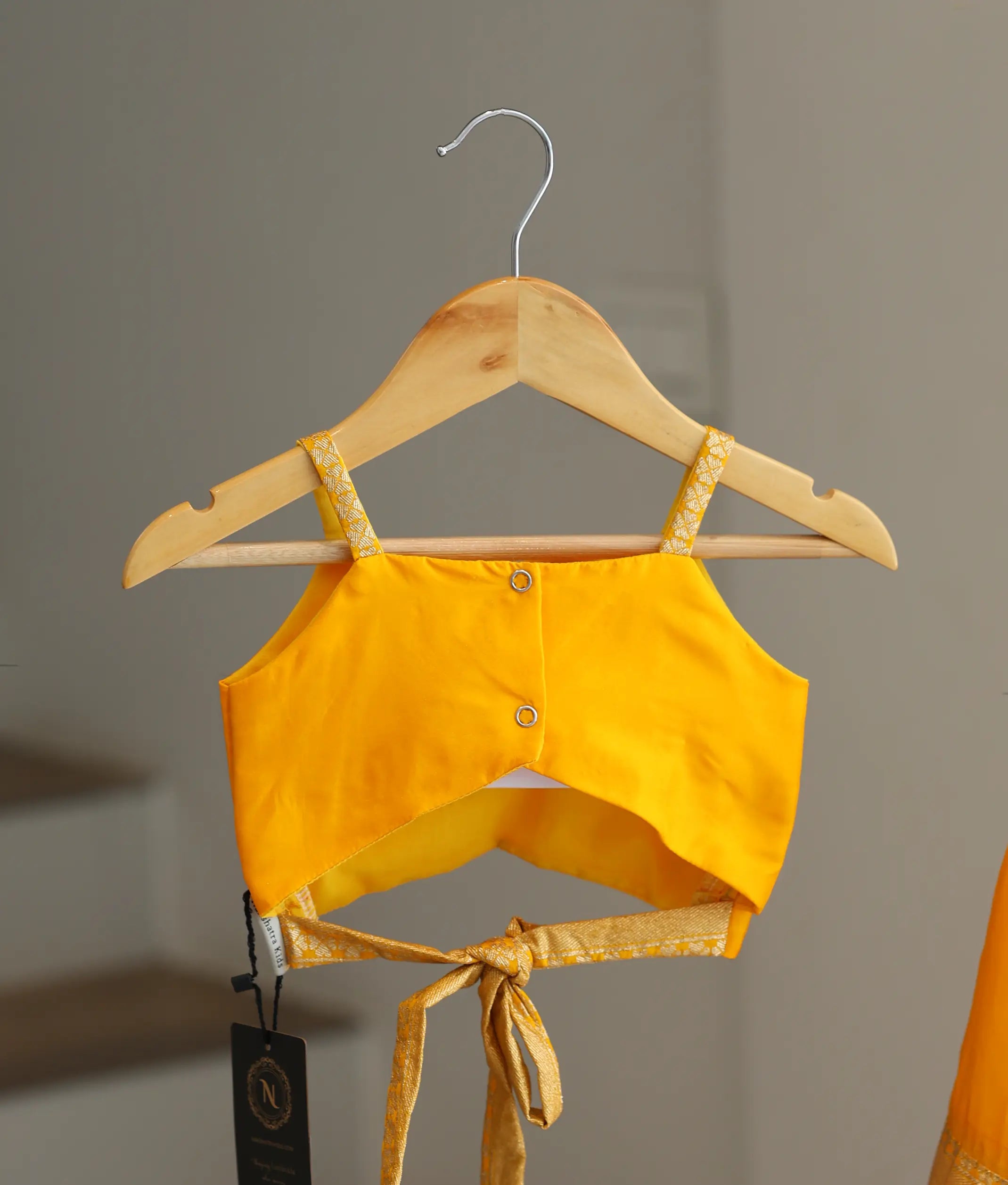 Yellow Semi Silk Skirt and Top for Baby Girl [6524]