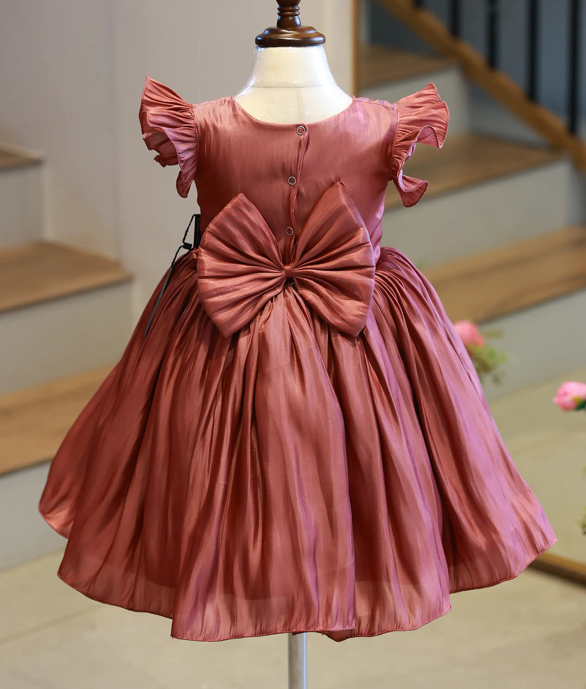 Dark Onion Laser Organza Handworked Birthday Frock for Baby Girl [6534]