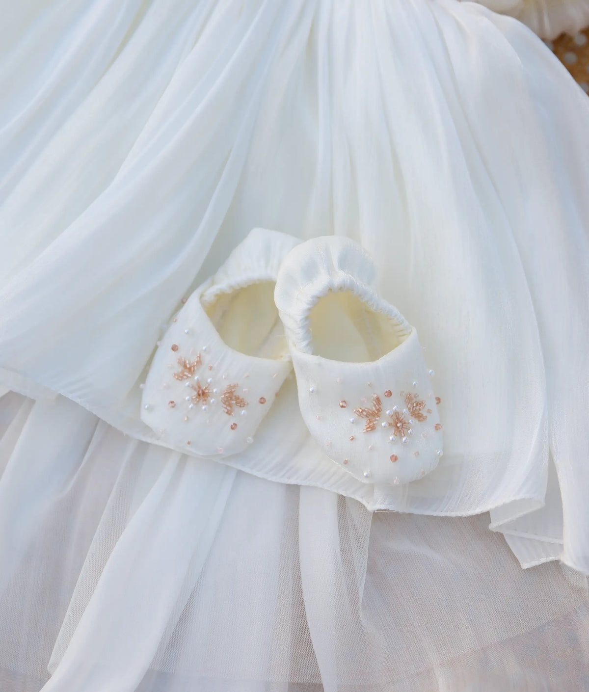 Off-White Handwork Baptism Set for Baby Girl [Pre Order: 6548]