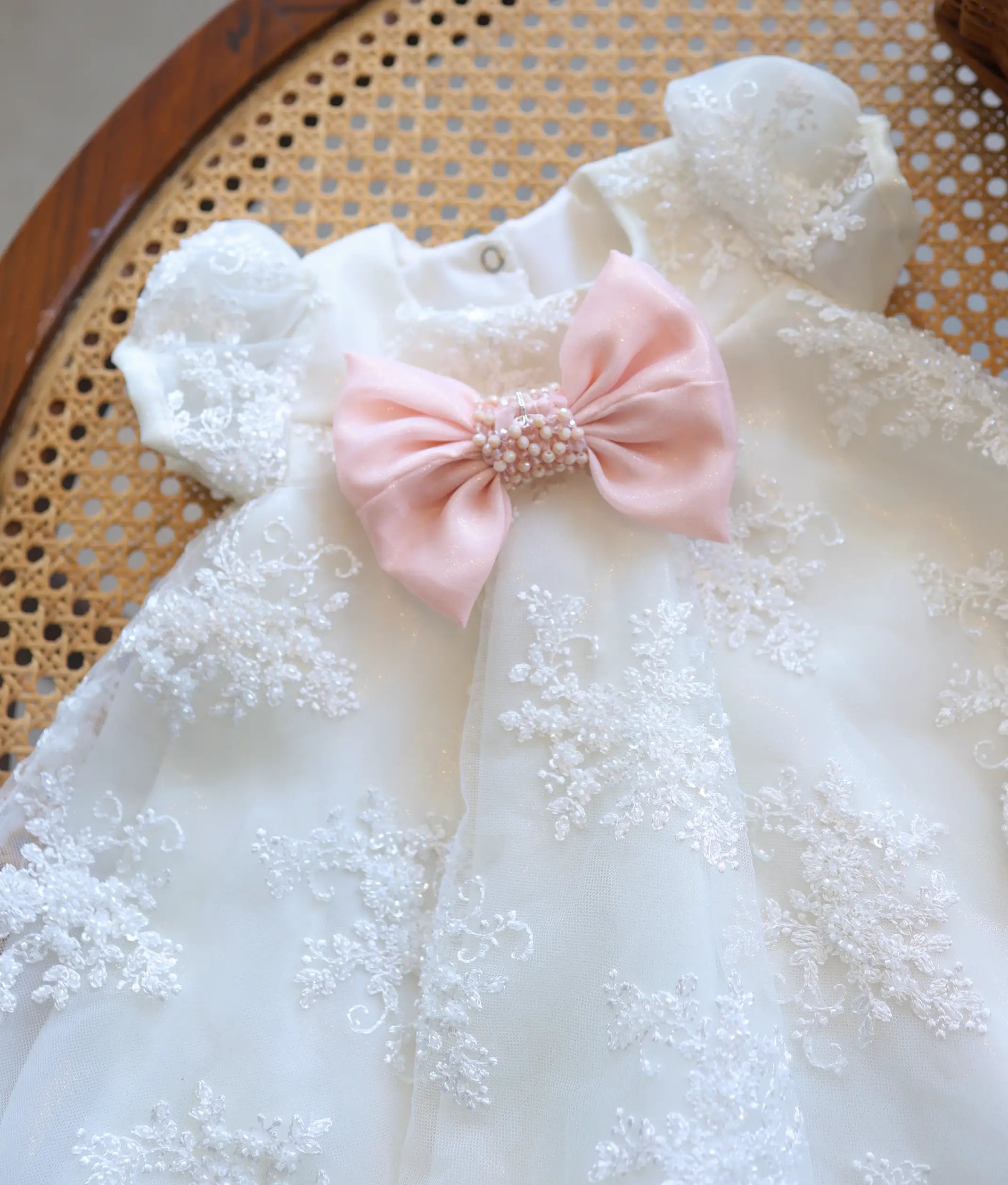 Off-White Handwork Baptism Set for Baby Girl [Pre Order: 6553]
