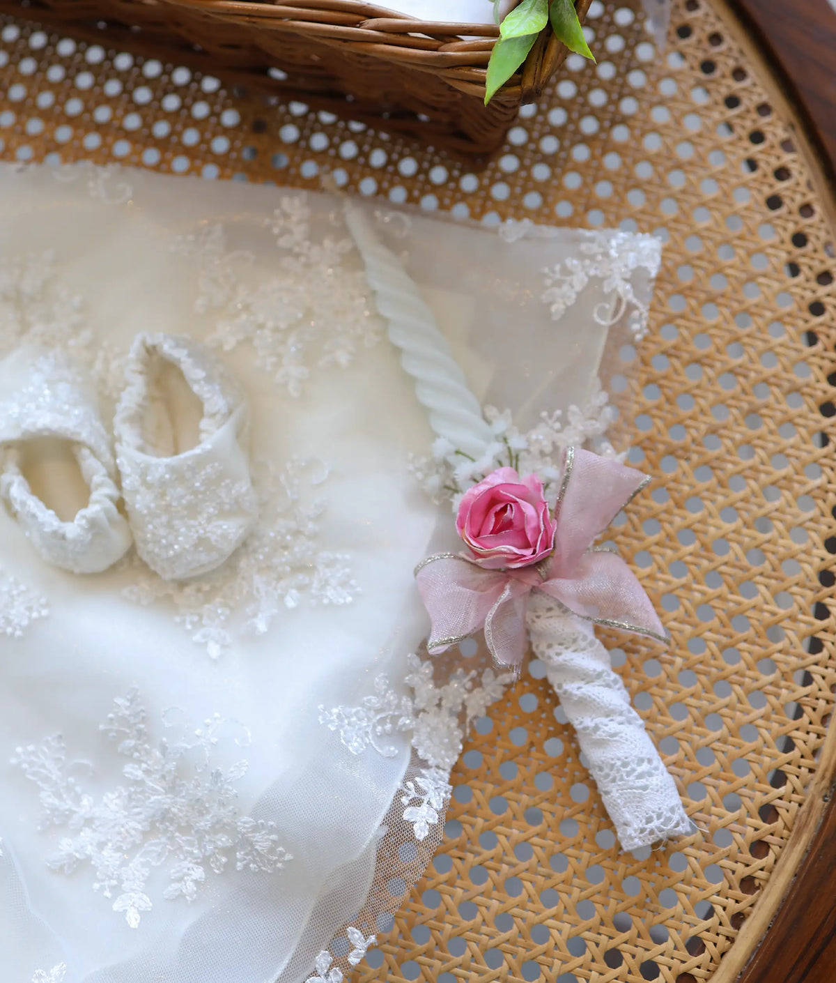 Off-White Handwork Baptism Set for Baby Girl [Pre Order: 6553]