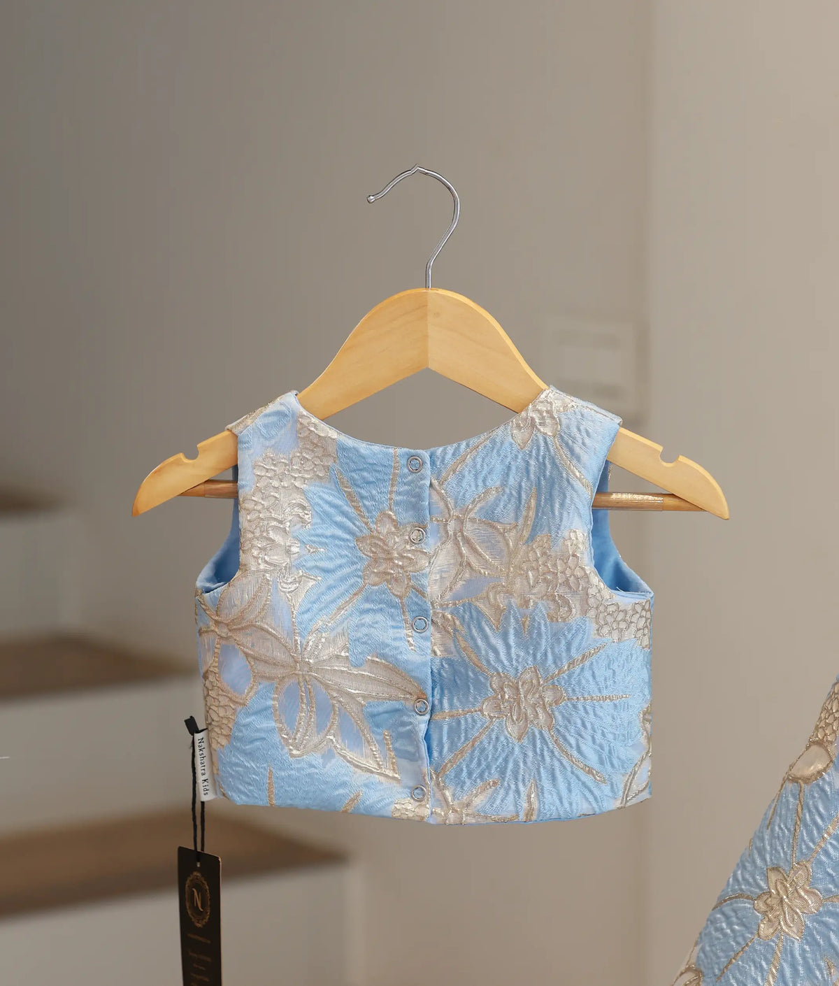 Light Blue Turkish Organza Skirt and Top for Baby Girl [6556]