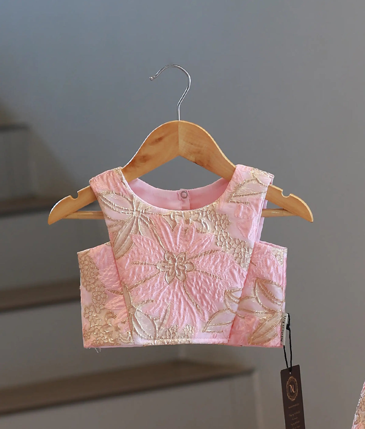 Pink Floral Turkish Organza Skirt and Top for Baby Girl [6564]