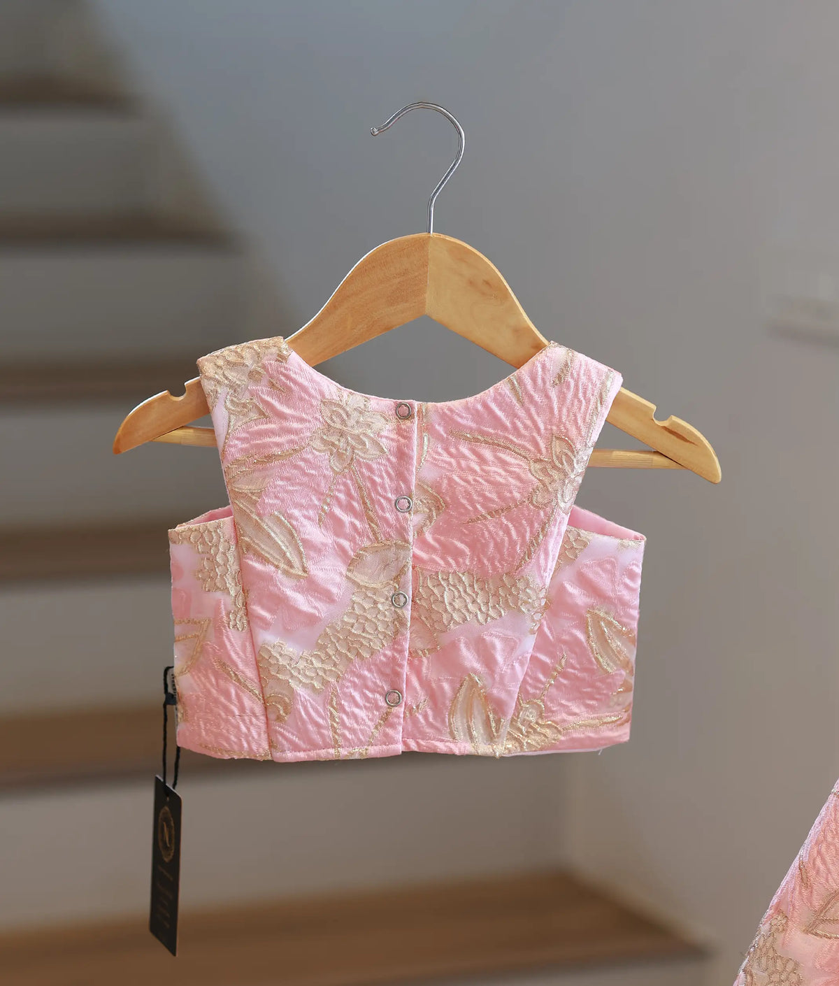 Pink Floral Turkish Organza Skirt and Top for Baby Girl [6564]