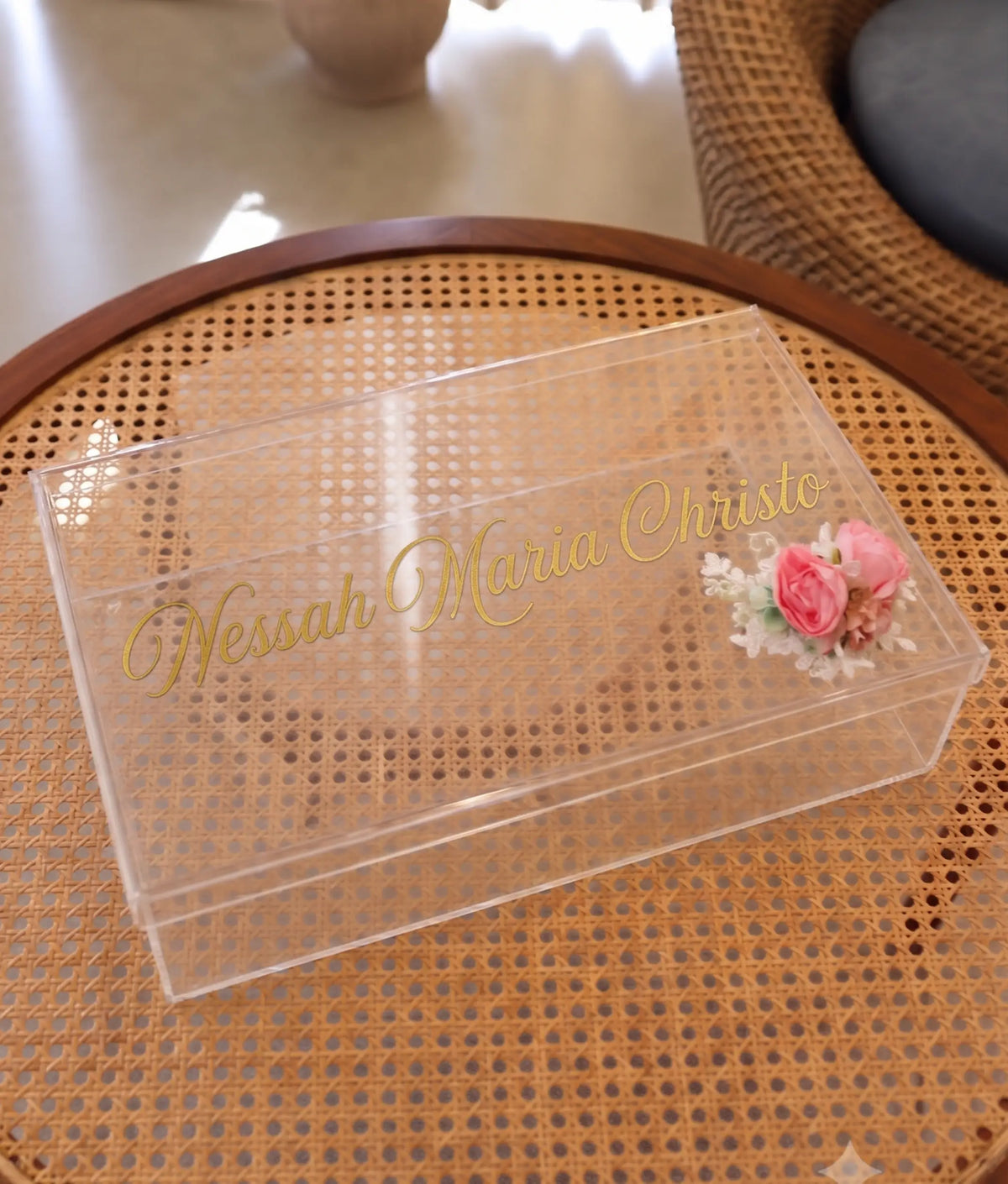 Acrylic Baptism Box with Name [BX03]