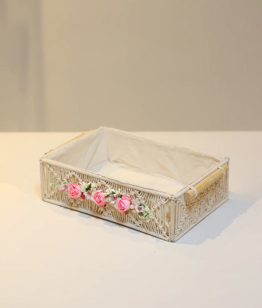 Pink Decorative Flower Handcrafted Baptism Box [Ready to ship BX06]