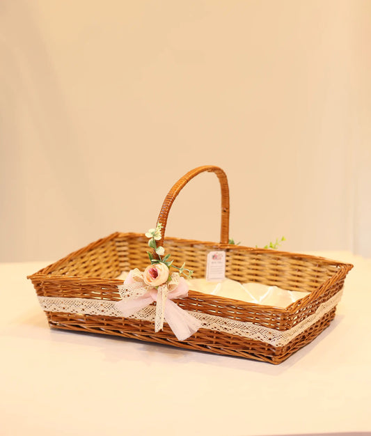 Peach Flower Baptism Basket For Your Baby Christening [Ready To Ship:BX26]