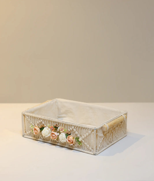 Peach and White Flower Handcrafted Baptism Box For Your Baby Baptism [Ready To Ship:BX46]