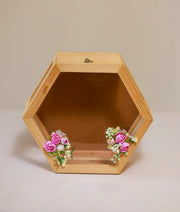Pink And White Decorative Flower Wooden Baptism Box [Ready To Ship: BX51]