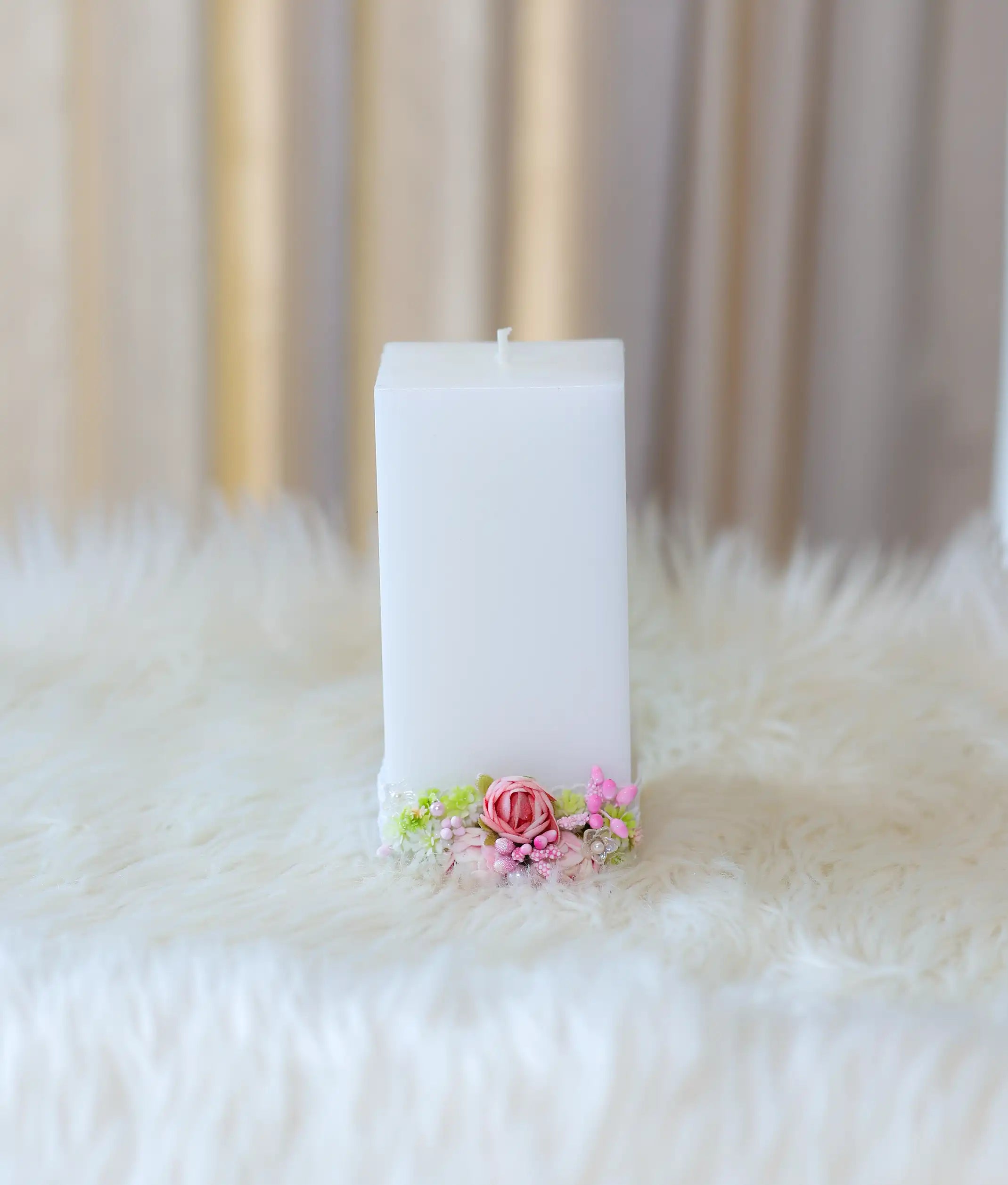 Rose Floral Decorative Handcrafted Baptism Candle [C100]