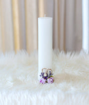 Lavender Floral Decorative Handcrafted Baptism Candle [C101]
