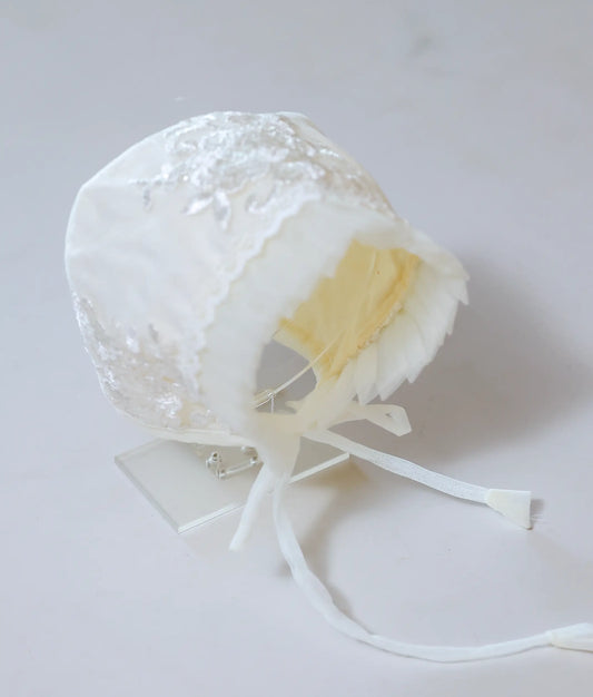 Elegant Off-White Baptism Cap For Your Little One [Ready To Ship: CP02]