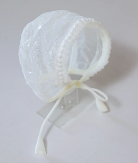 Elegant Off-White Baptism Cap For Your Little One [Ready To Ship: CP07]