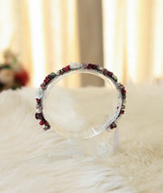 Lavender And Maroon Handcrafted Floral Tiara For Baby Girl [CR102]