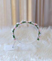 White And Rose Handcrafted Floral Tiara for Baby Girl [CR107]