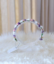 Off-white And Violet Handcrafted Floral Tiara for Baby Girl [CR108]