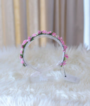 Pink Handcrafted Floral Tiara for Baby Girl [CR110]