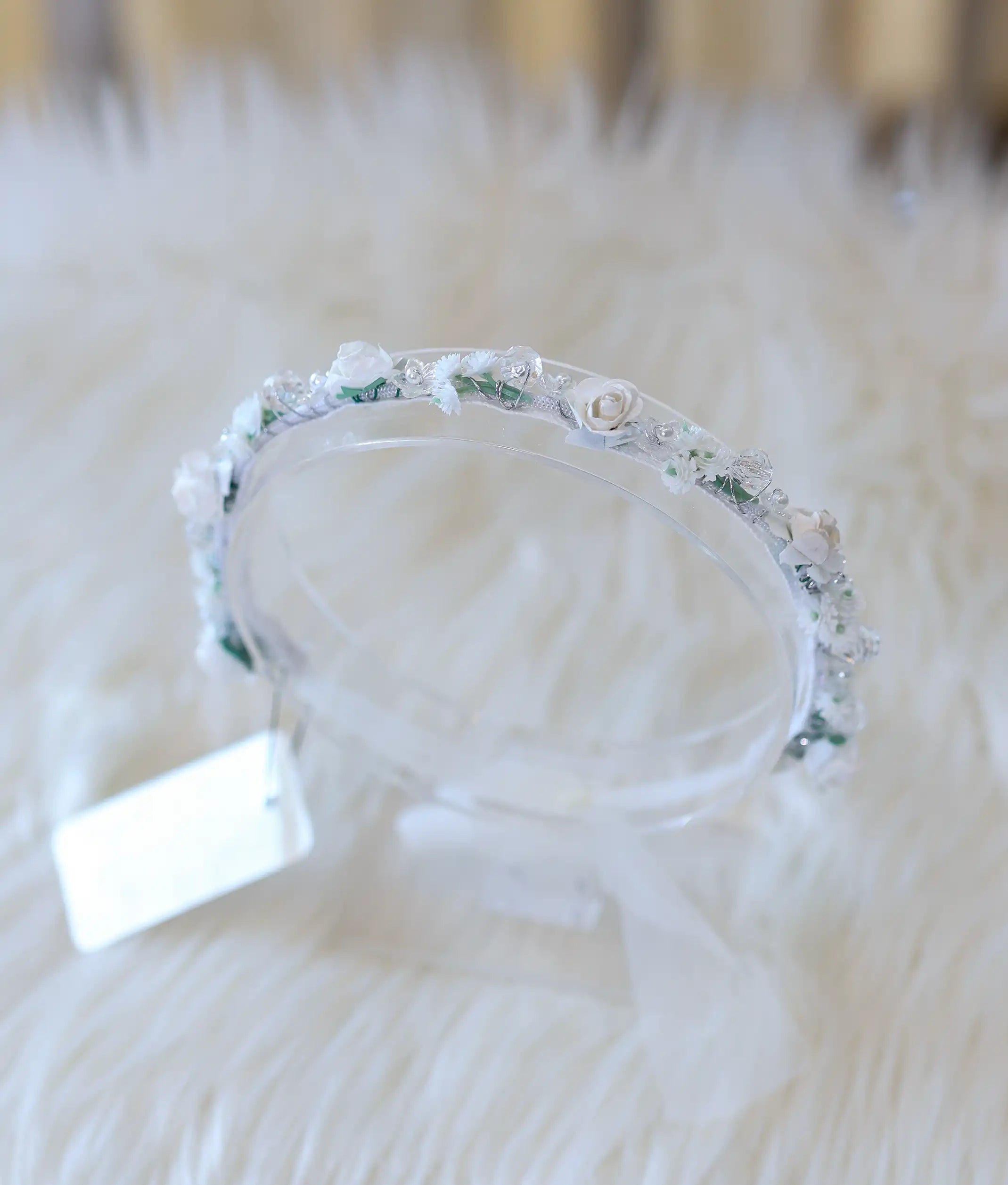 Off-White Handcrafted Floral Tiara for Baby Girl [CR111]