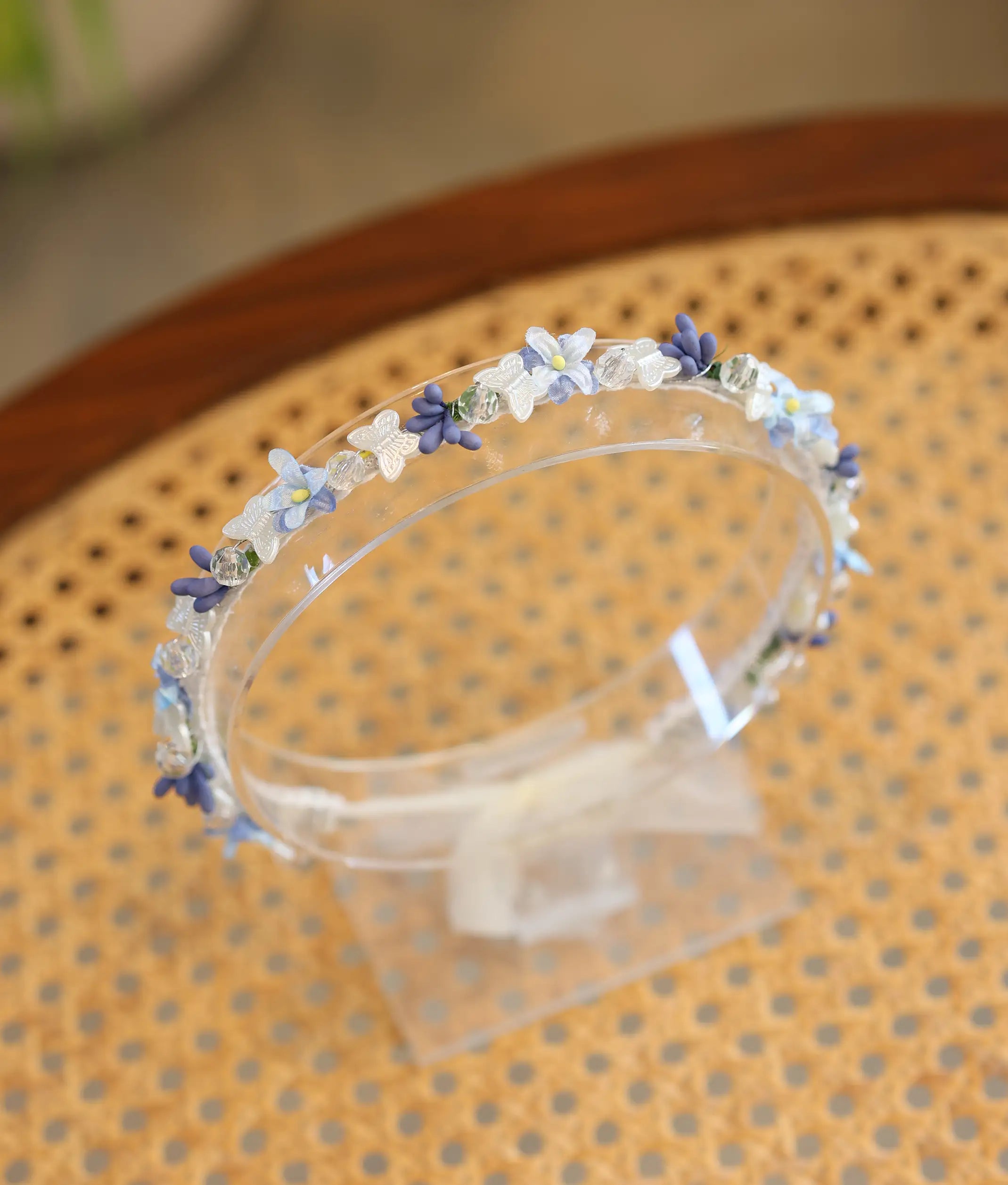 Lavender and White Handcrafted Floral Tiara for Baby Girl [CR114]