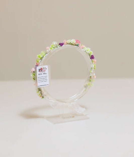 Floral Flower Baptism Tiara For Baby Girl [Ready To ship :CR58]