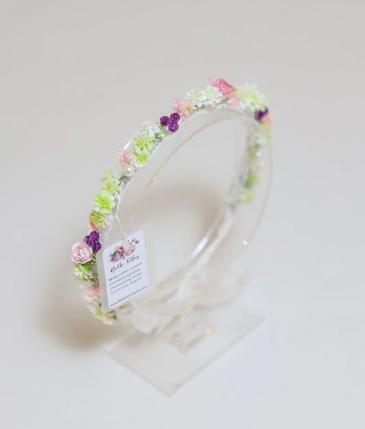 Floral Flower Baptism Tiara For Baby Girl [Ready To ship :CR58]