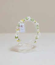 White And Yellow Handcrafted Floral Tiara For Baby Girl [CR60]