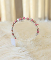 Pink And White Handcrafted Floral Tiara For Baby Girl [CR97]