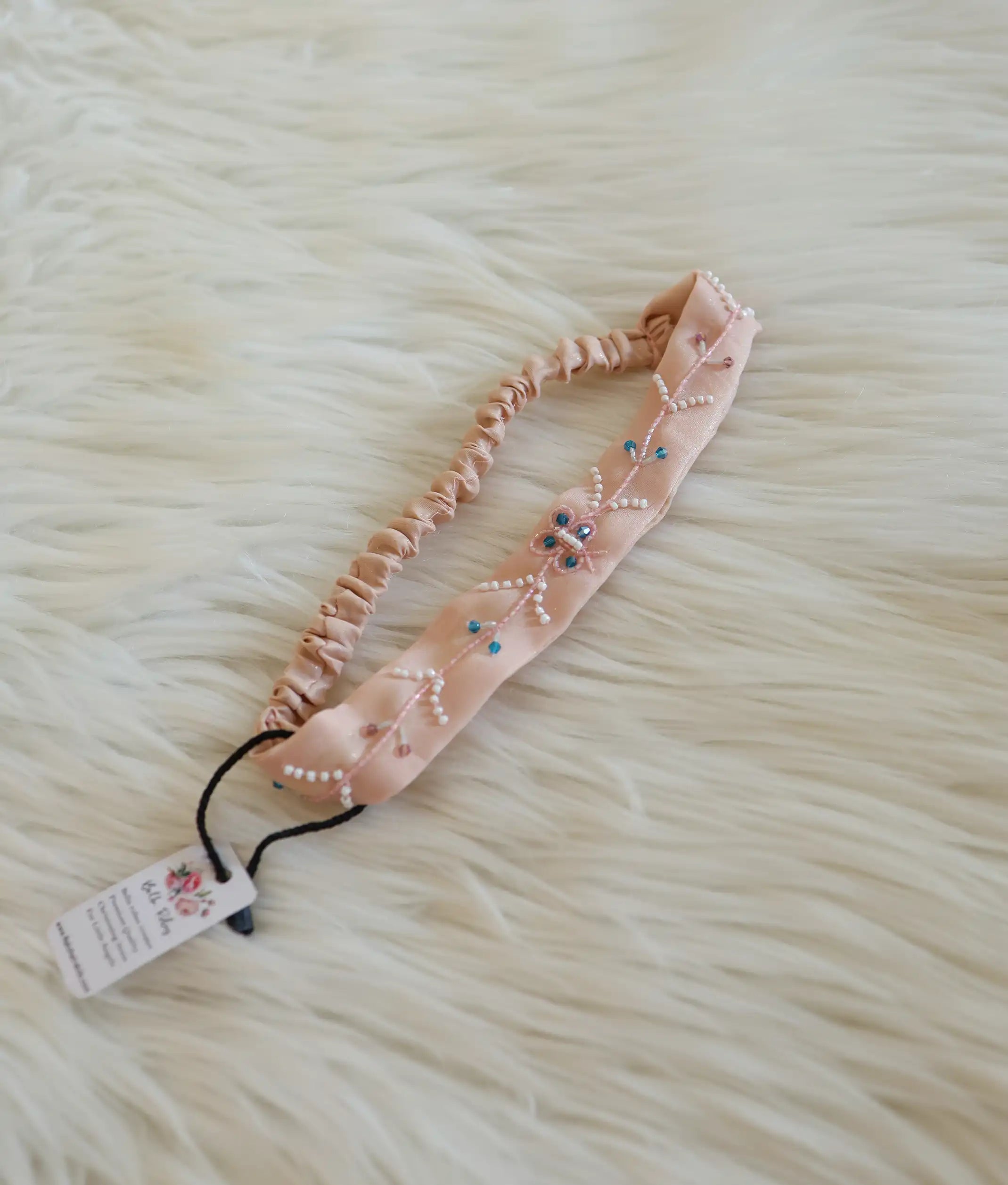 Beige Handworked Hair band [Ready To Ship: HB16]