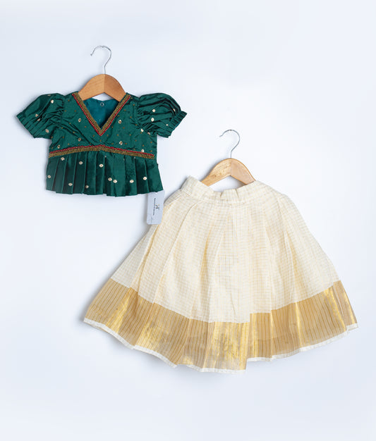 Fayonkids Vishu Crop Top with Full Skirt (2065)