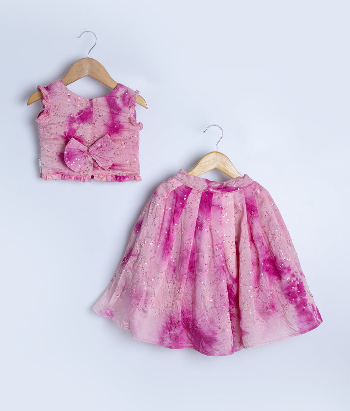 Pastel Pink Classic Pongal Top With Full Length Skirt [2693]