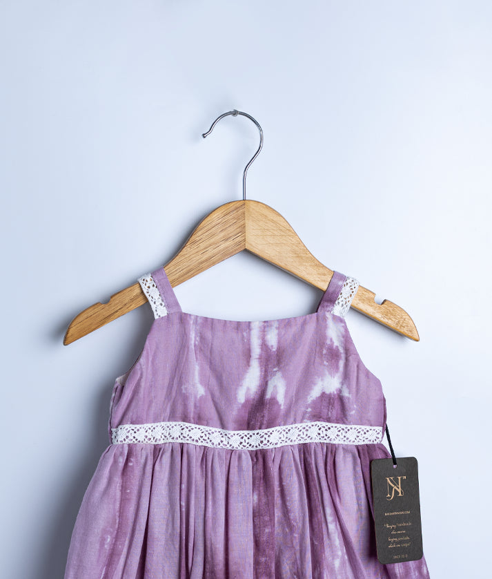 Pastel lavender Cute Cotton Frock For Baby Girl [2716]