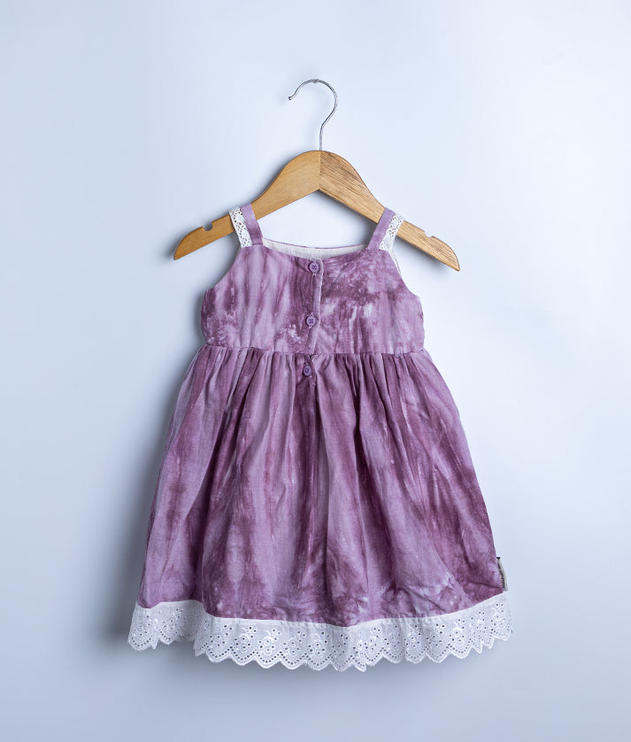 Pastel lavender Cute Cotton Frock For Baby Girl [2716]