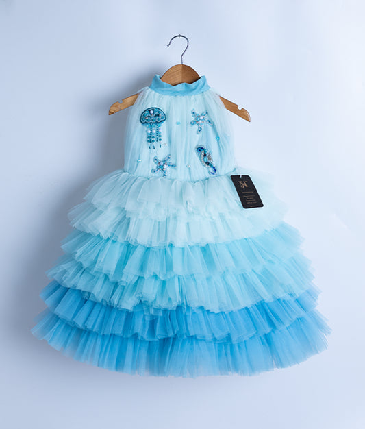 BEAUTEOUS MERMAID THEME  FROCK (2763)