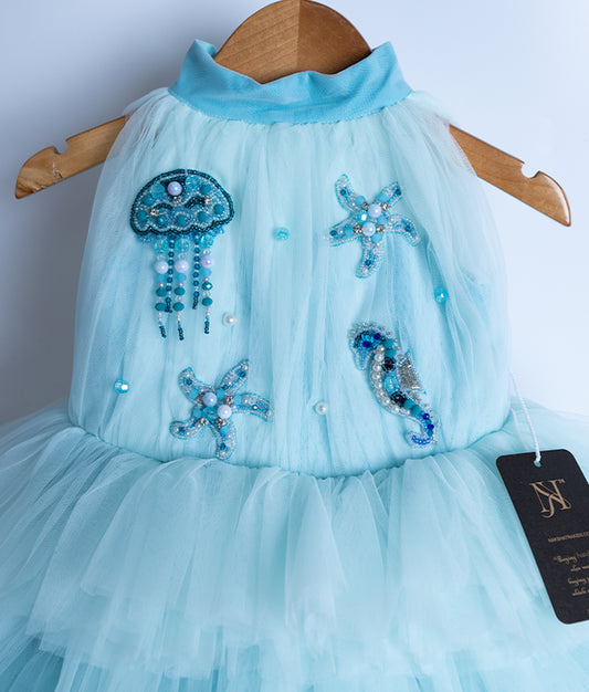 BEAUTEOUS MERMAID THEME  FROCK (2763)