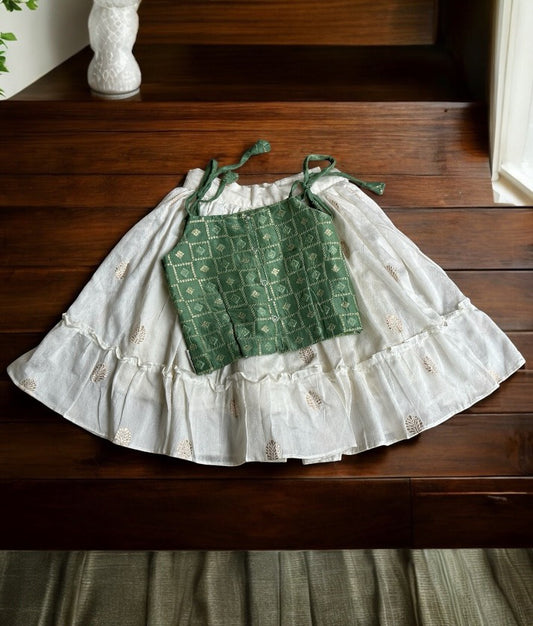 Luxe Diwali Top and Skirt For Your Little One [ 2790]