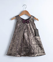 Gold Shimmer Crush Organza A-line Frok for Baby Girl [Ready to ship:2939]