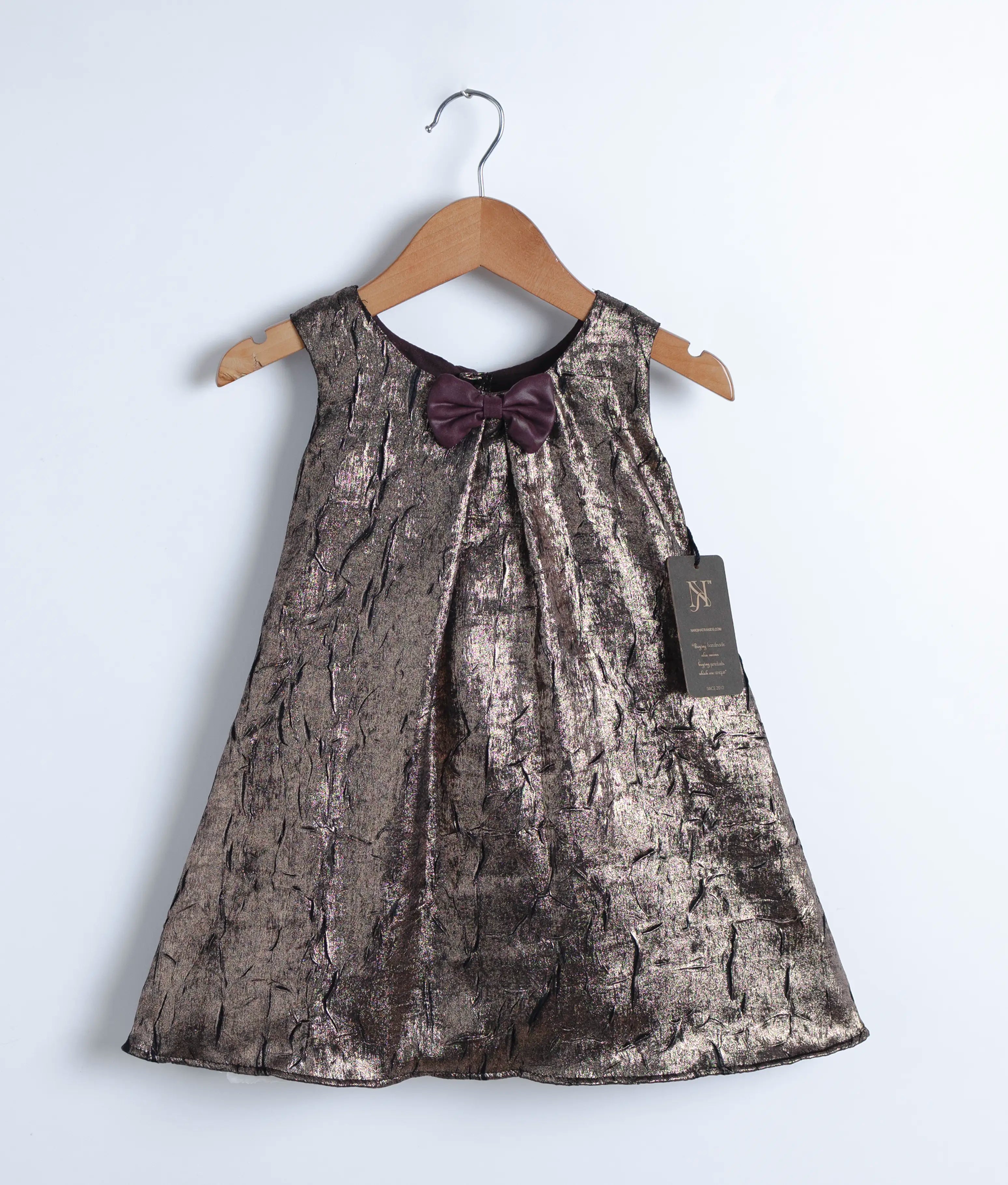 Gold Shimmer Crush Organza A-line Frok for Baby Girl [Ready to ship:2939]
