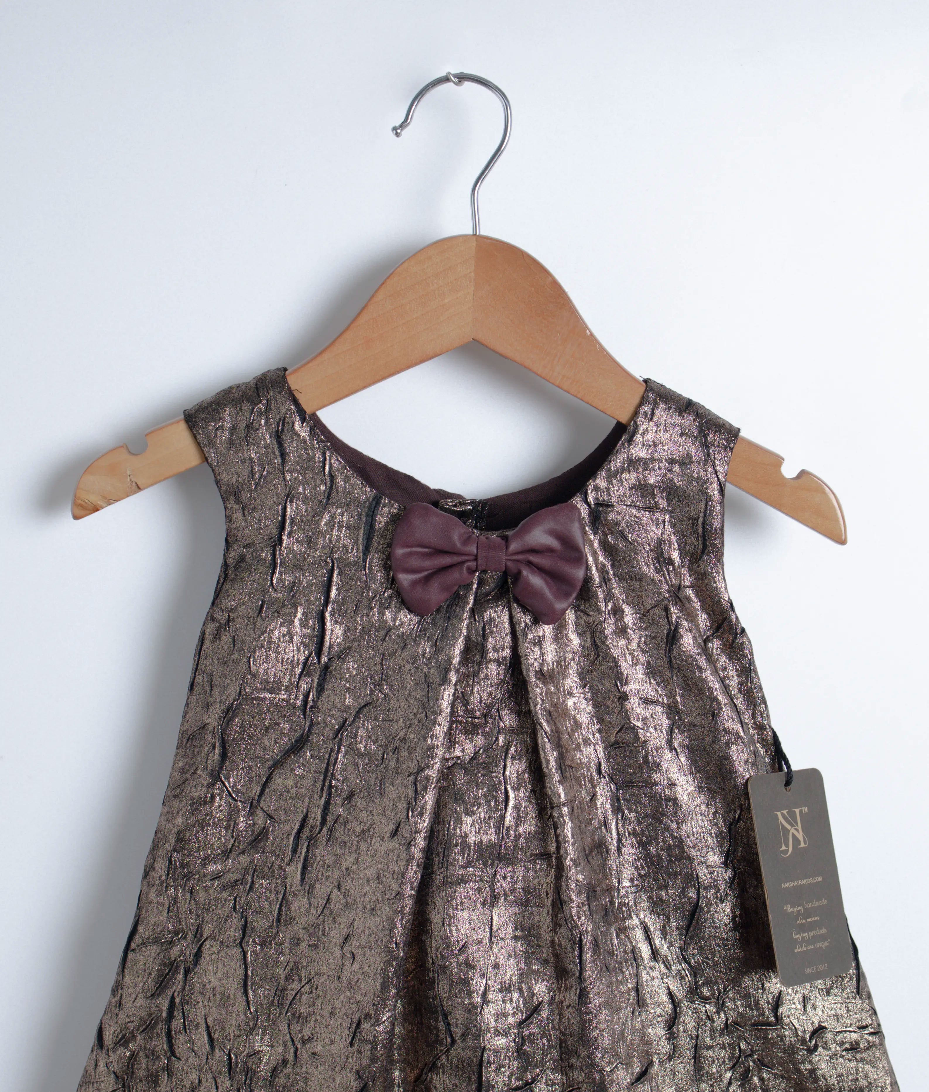 Gold Shimmer Crush Organza A-line Frok for Baby Girl [Ready to ship:2939]