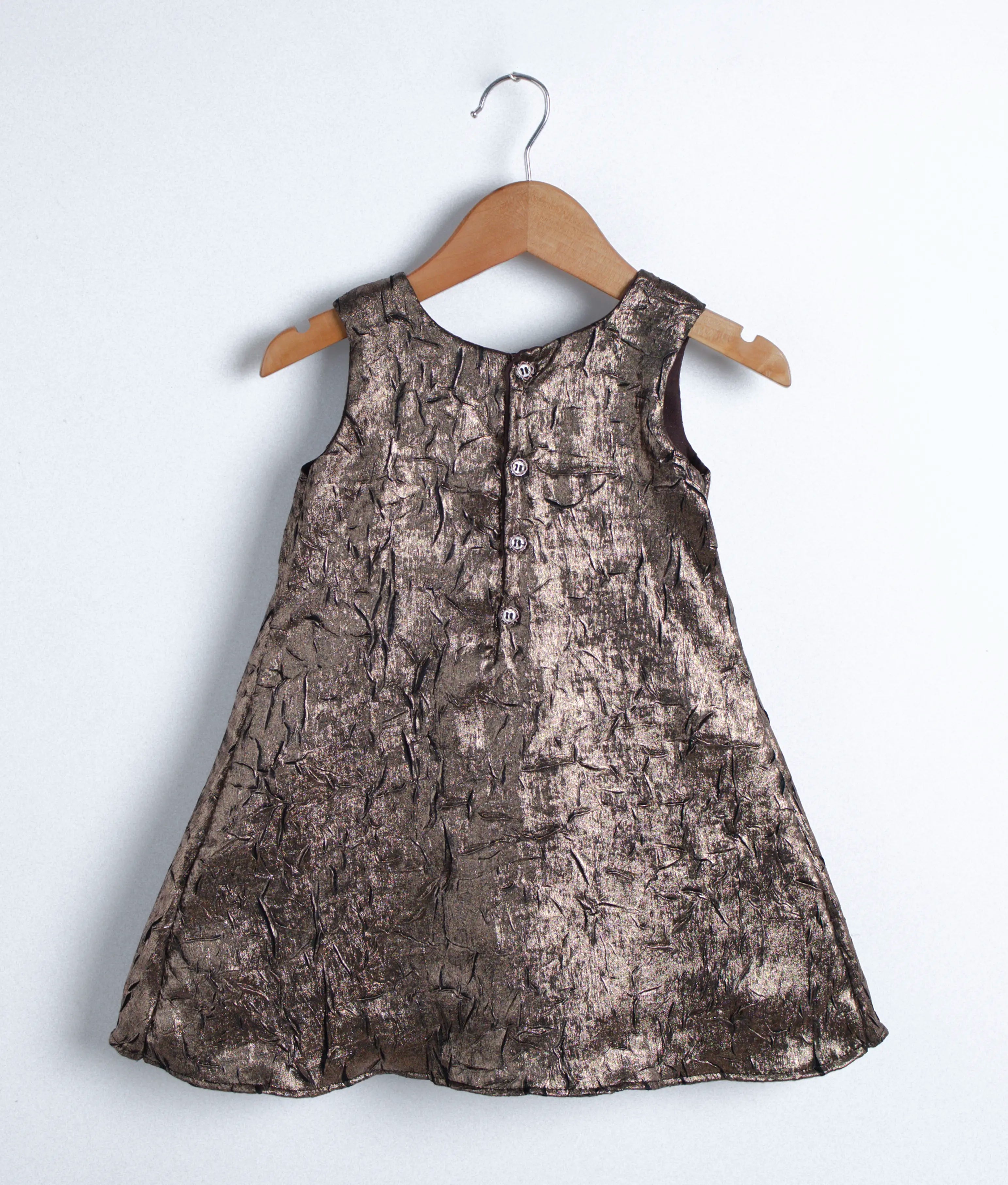 Gold Shimmer Crush Organza A-line Frok for Baby Girl [Ready to ship:2939]