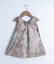 Gold Jacquard  Organza A-line Frock For Baby Girl [Ready to ship:2940]