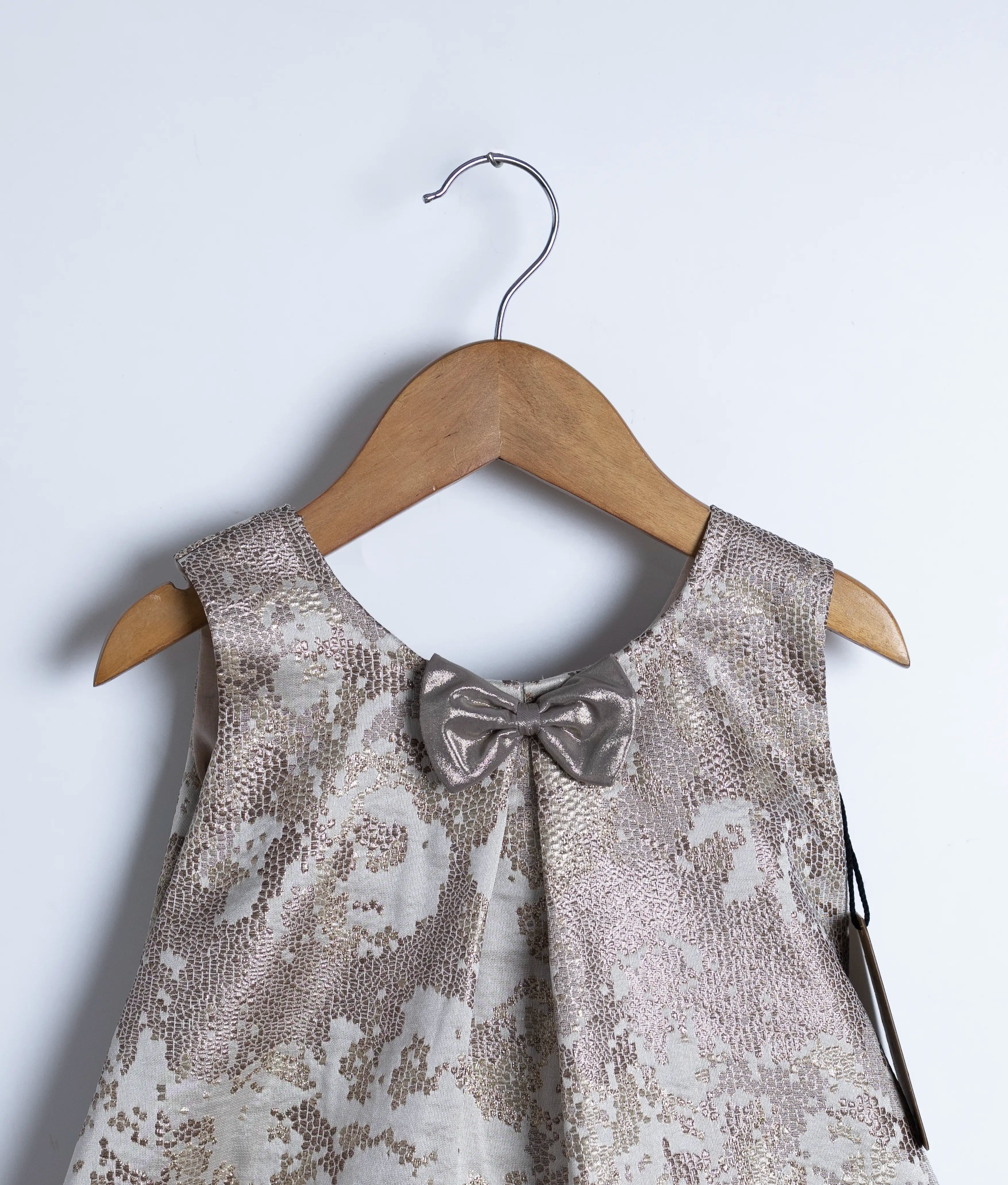 Gold Jacquard  Organza A-line Frock For Baby Girl [Ready to ship:2940]