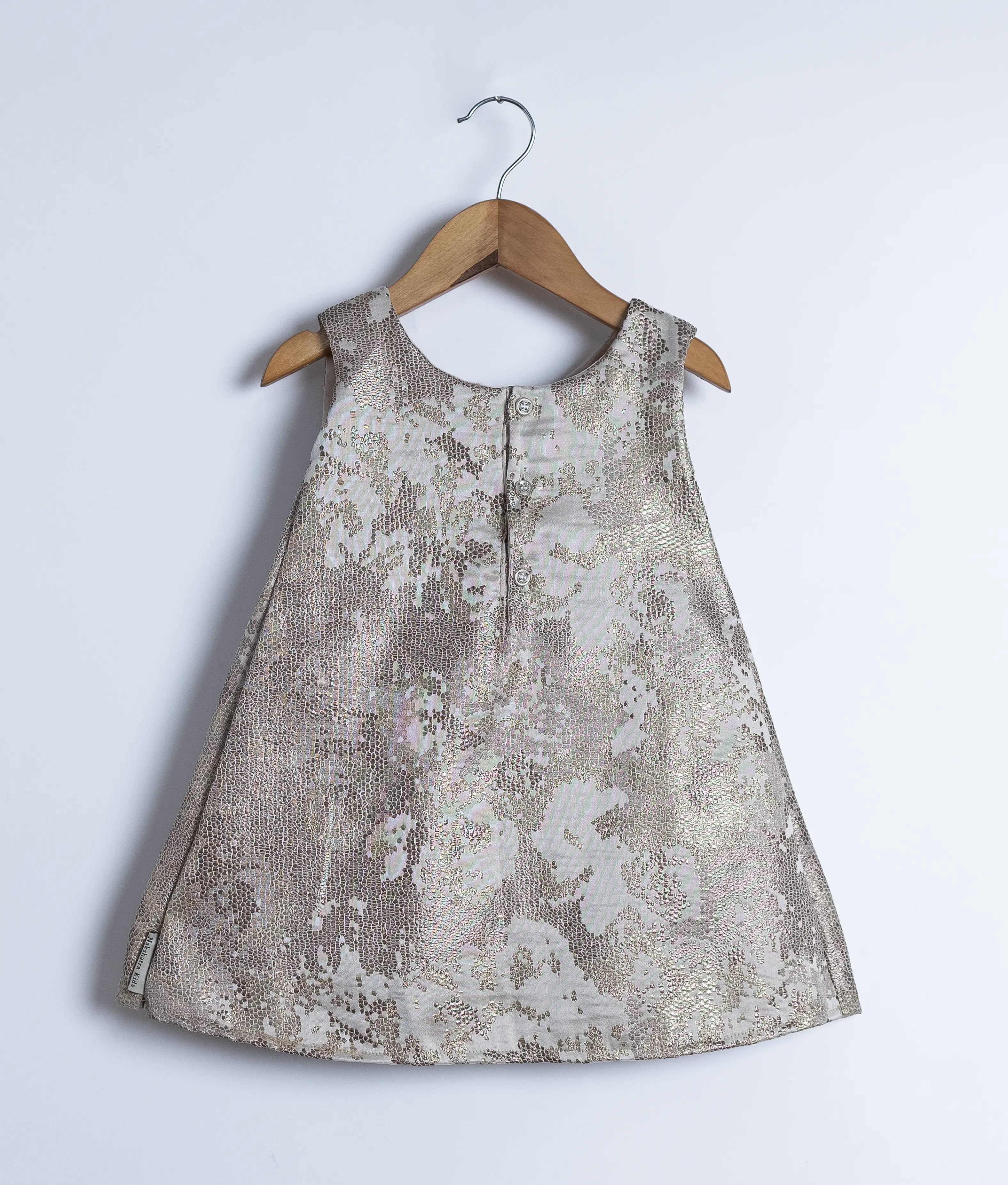 Gold Jacquard  Organza A-line Frock For Baby Girl [Ready to ship:2940]