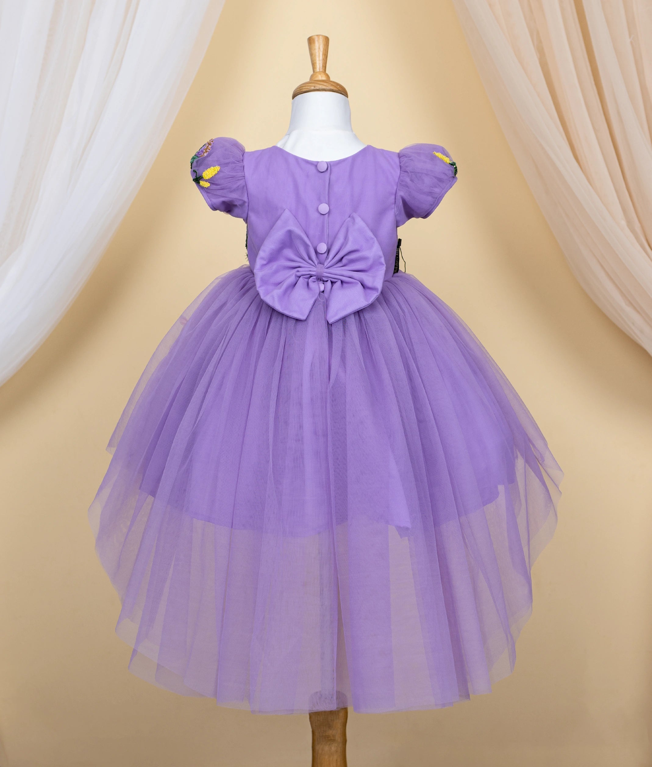 Lavender Tulle Net Handworked Butterfly High Low Theme Birthday dress [Pre Order: 5122]