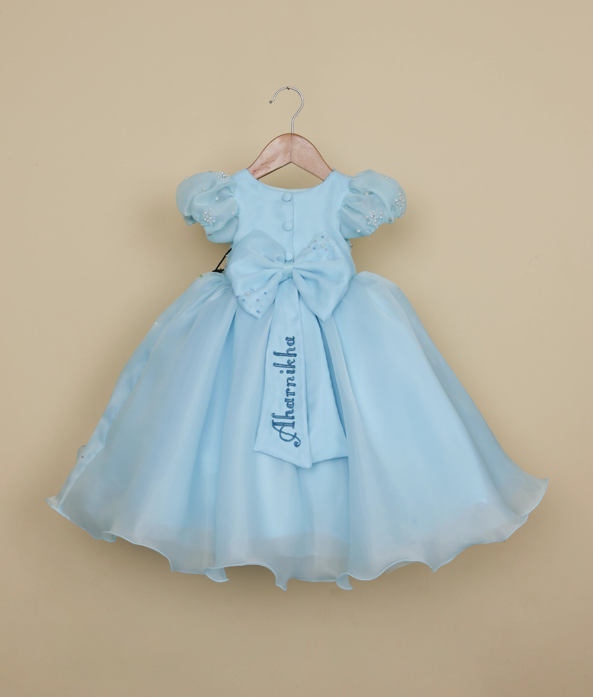 Fairy Tale Blue Princess Dress for Girls with Puff Sleeves & Embroidery NakshatraKids LLP Fairy Tale Blue Princess Dress for Girls with Puff Sleeves & Embroidery NakshatraKids LLP