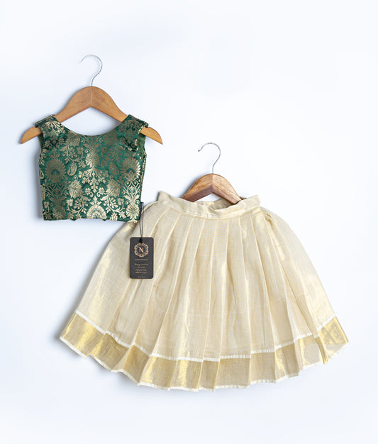 Firstcry's Onam Top with Full Skirt  (7835)