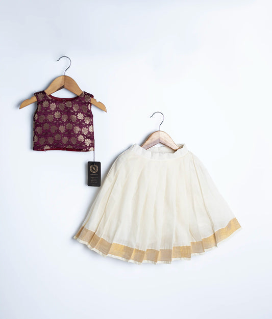 Classic Onam Top with Full Skirt(7990)