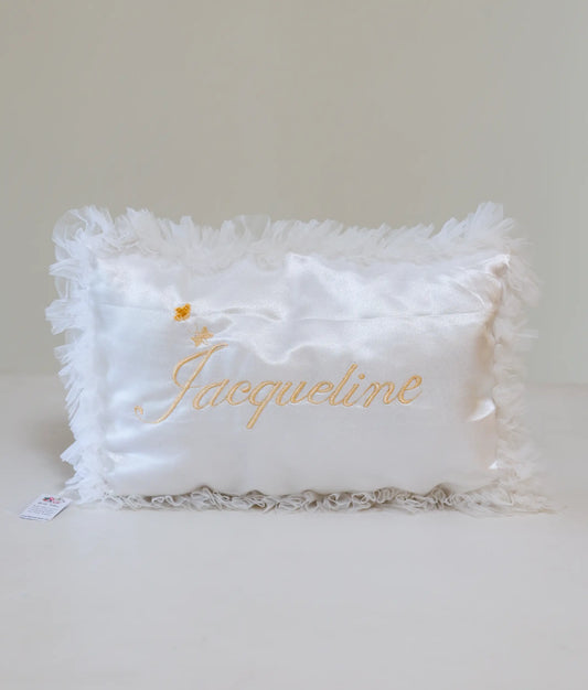 Elegant White Baptism Pillow with Baby’s Name [Pre Order: P01]